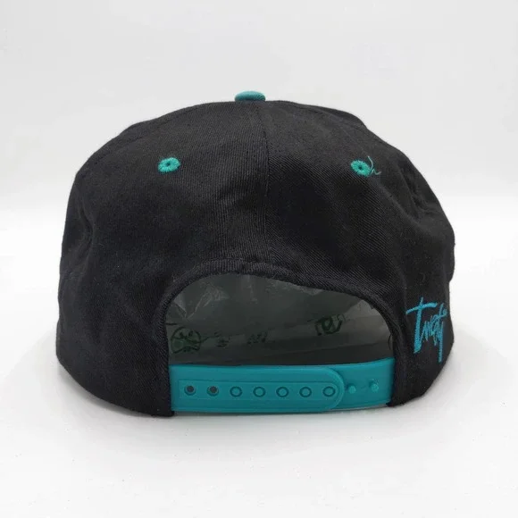 Vintage Tweety Looney Tunes Snapback Trucker Hat 1995 Two Tone Cap Black Teal